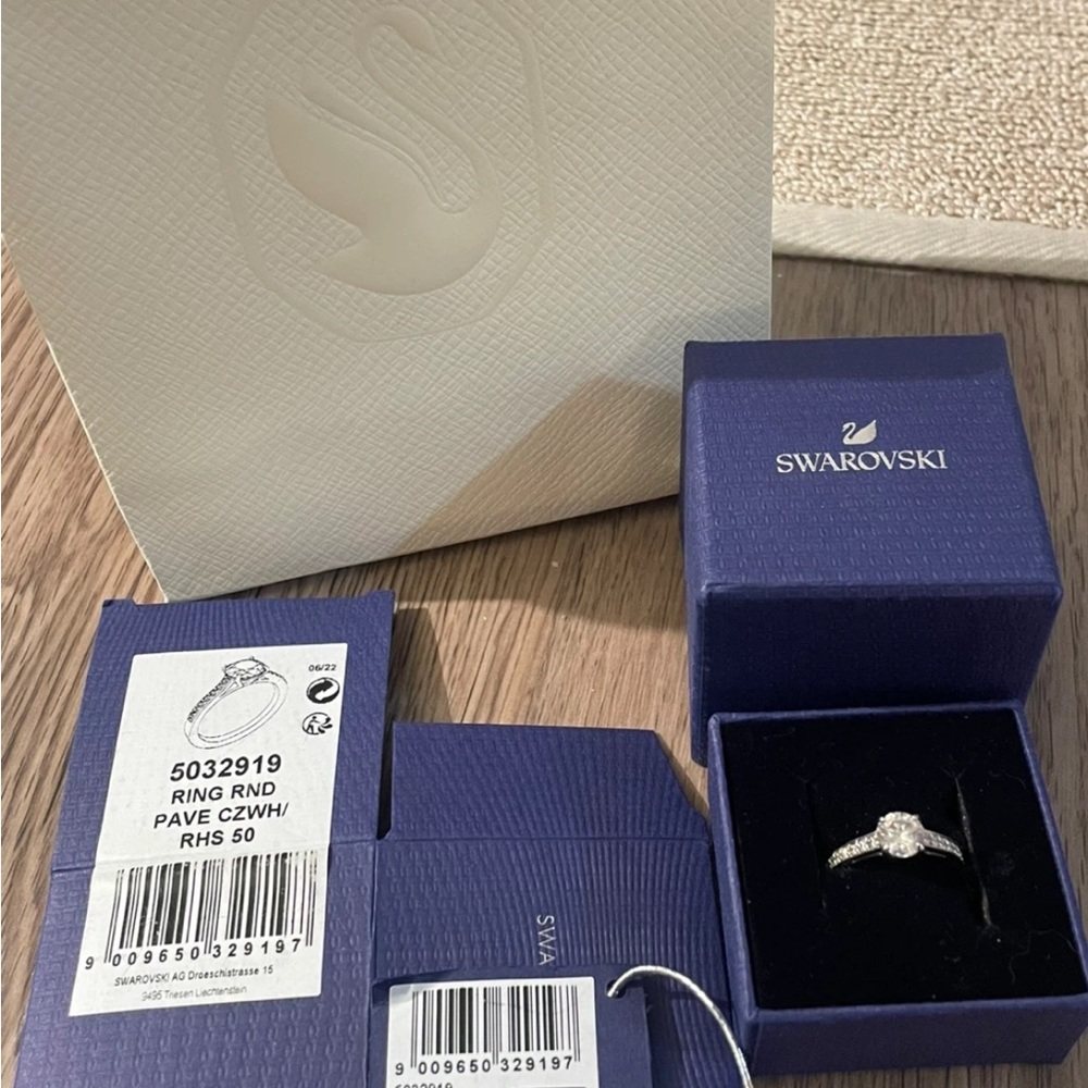 Swarovski Silver Ring Size 50/ US 5